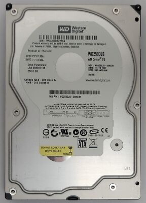 Western Digital WD2500JS-00NCB1 HDD, 250 GB , SATA/ATA/ATAPI-7 - Tested w/pics