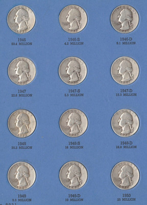 1946-1959 WASHINGTON HEAD QUARTER SET ALL SILVER SOME BETTER DATES