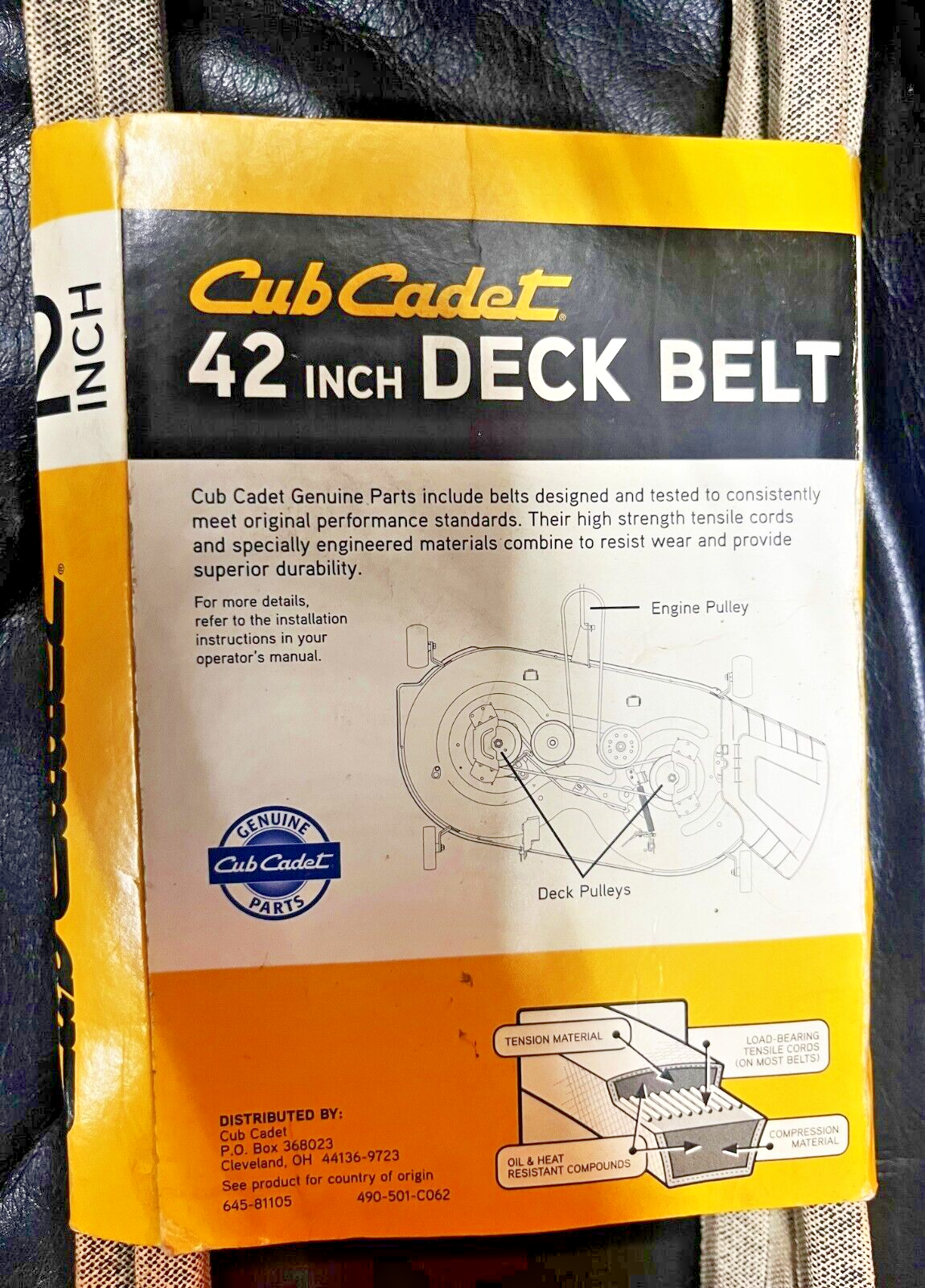 Cub Cadet ELITE OEM WKEVLAR 754-05021 954-05021 42" DECK DRIVE BELT FREE S&H USA
