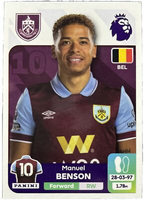 Panini Premier League 2024 - # 185 - MANUEL BENSON - Burnley 