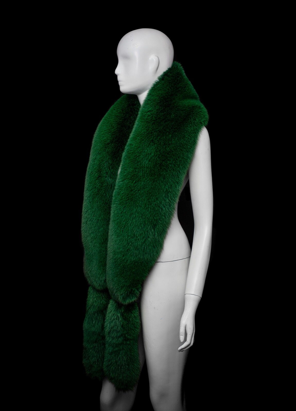★Hella★ SHAWL COlIAR BOA COAT Double-Sided Arctic Fox Fur Stole 80′ (200cm) + 4 Tails Saga