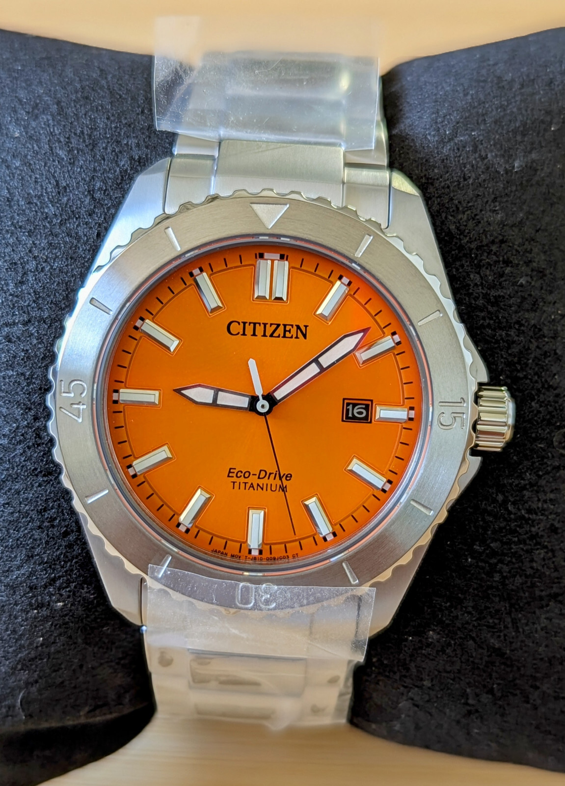 Citizen Brycen Super Titanium Sapphire Orange Dial Men's