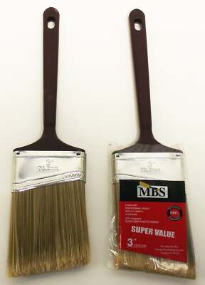 2pc PAINT BRUSH 3'' Angle 100% POLYESTER FOR ALL PAINTS Value Series