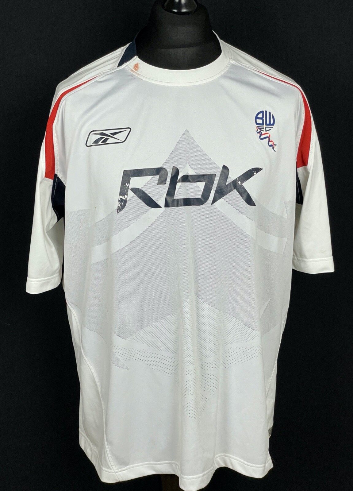 リーボック　サッカー　ユニフォーム　BOLTON WANDERERS F.C. Bolton Wanderers 2007-08 Home Football Shirt Men's Size 2XL