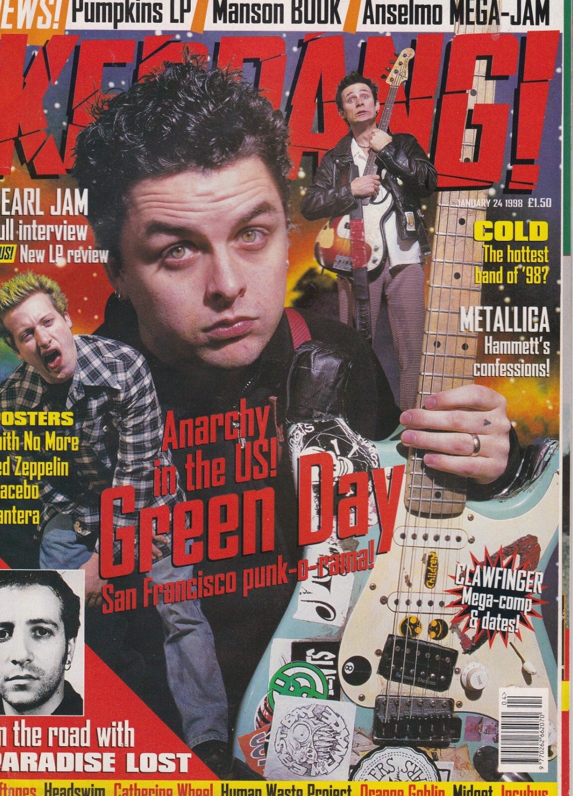 Kerrang! # 683 Jan 1998-Green Day-Cold-Metallica -Pearl Jam