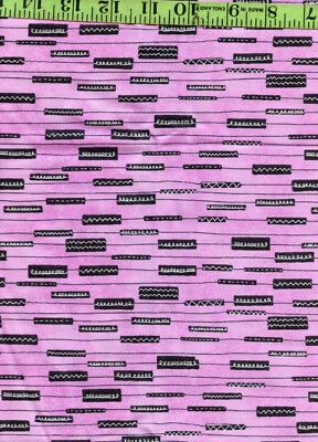 Flirt by Another Point of View Pink Black Stripes 100% Cotton Quilt Fabric  