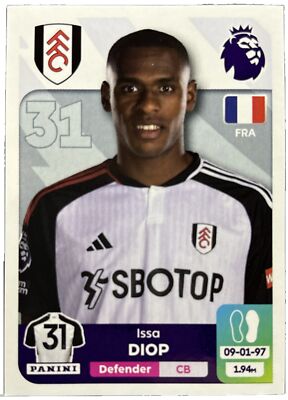 Panini Premier League 2024 - # 292 - ISSA DIOP - Fulham 