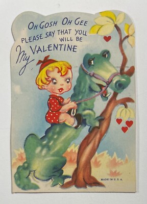 Vintage Valentine Card Oh Gosh Oh Gee