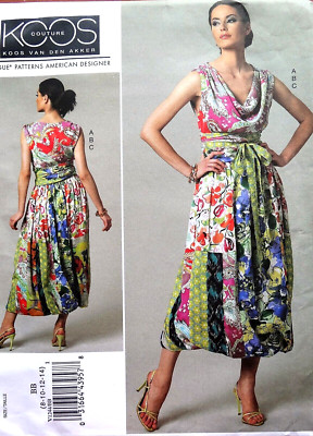 Vogue Designer  KOOS COUTURE Misses Top, Reversible Skirt Pattern V1244 Sz 8-14
