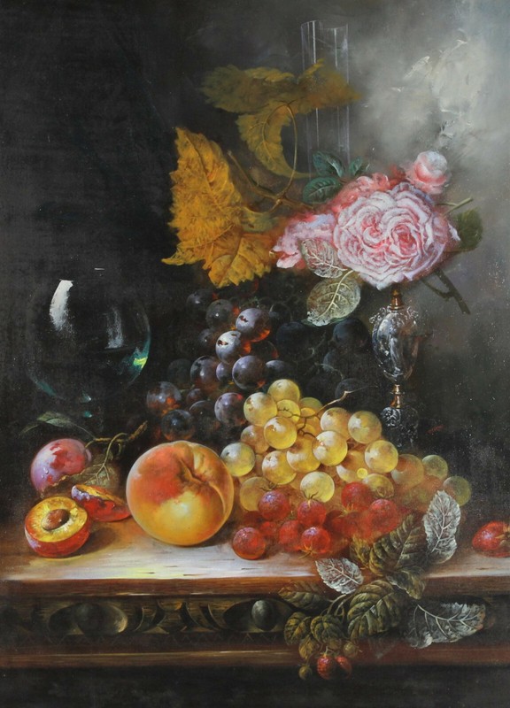 Altmeisterliches Blumenstillleben Neu Interpretiert ÖLgemäLde Sign. Turn Ca.1980