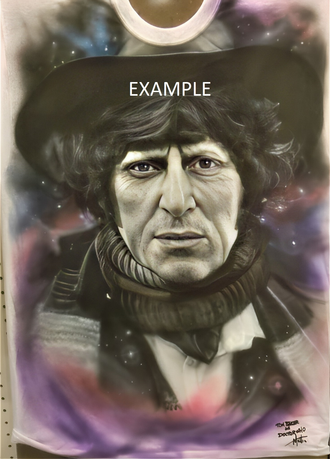 Pre-owned And Airbrush Black  White Portrait On T Shirt, Jacket, Hoodie, Etc. Any Size