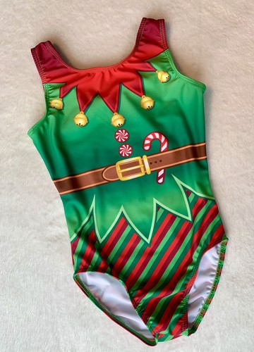 DESTIRA gymnastics Leotard CHRISTMAS ELF BODYSUIT Leo GK Sz: CXS Child X-Small￼