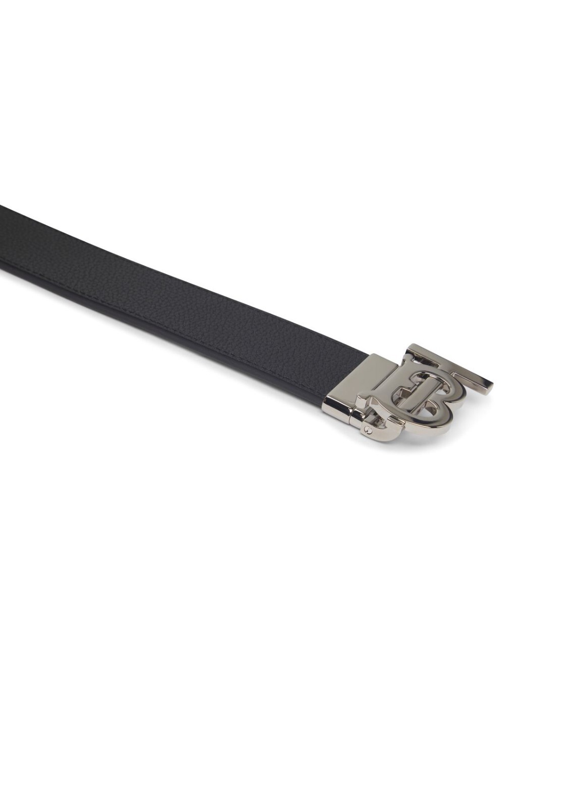 Pre-owned Burberry Men's Tb 35mm Black/brown Leather Reversible Belt