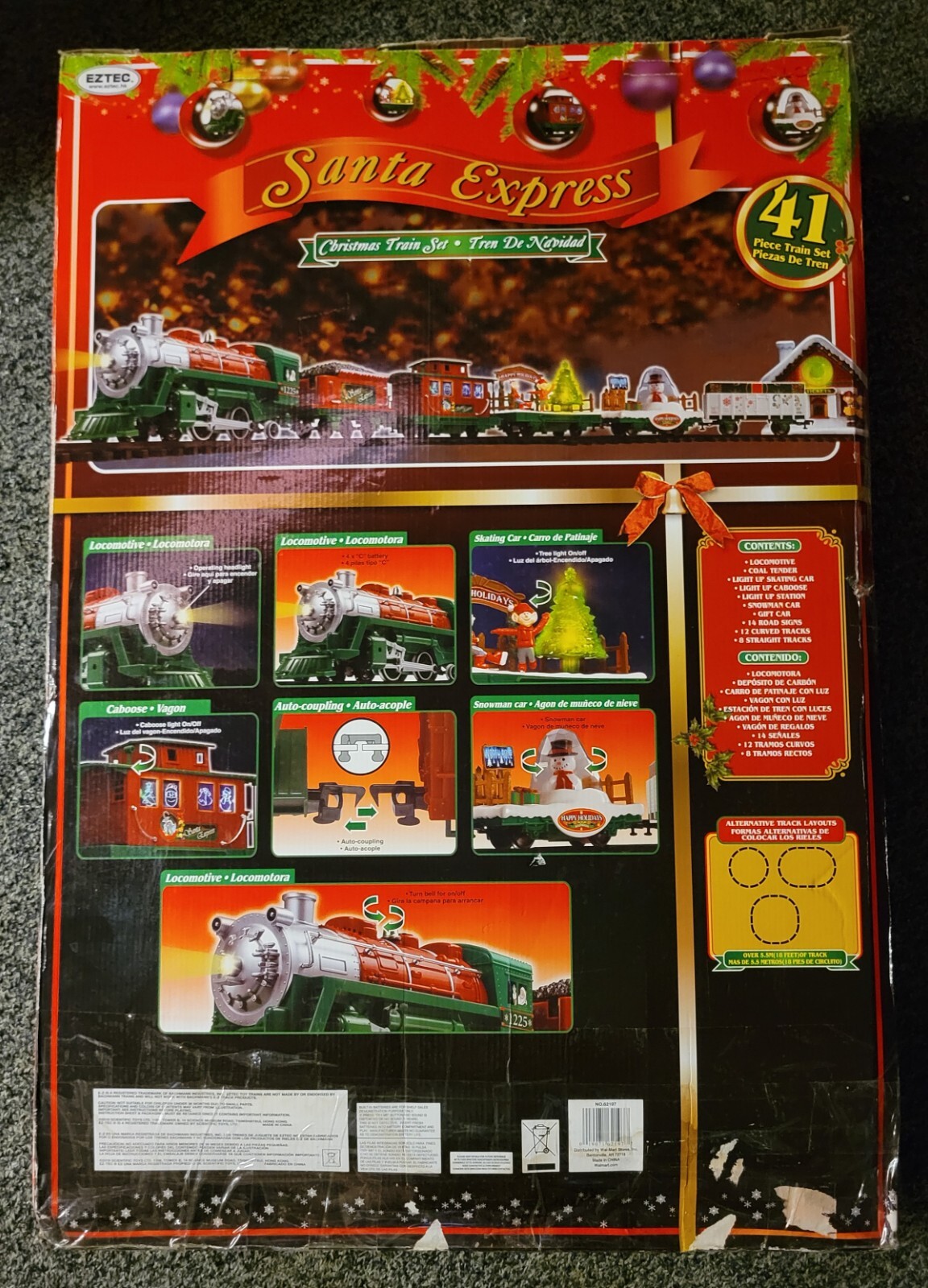 メモリアルボックス5点セットトレイン 4箱 SANTA EXPRESS Christmas Train Set 4 Pieces With Lights