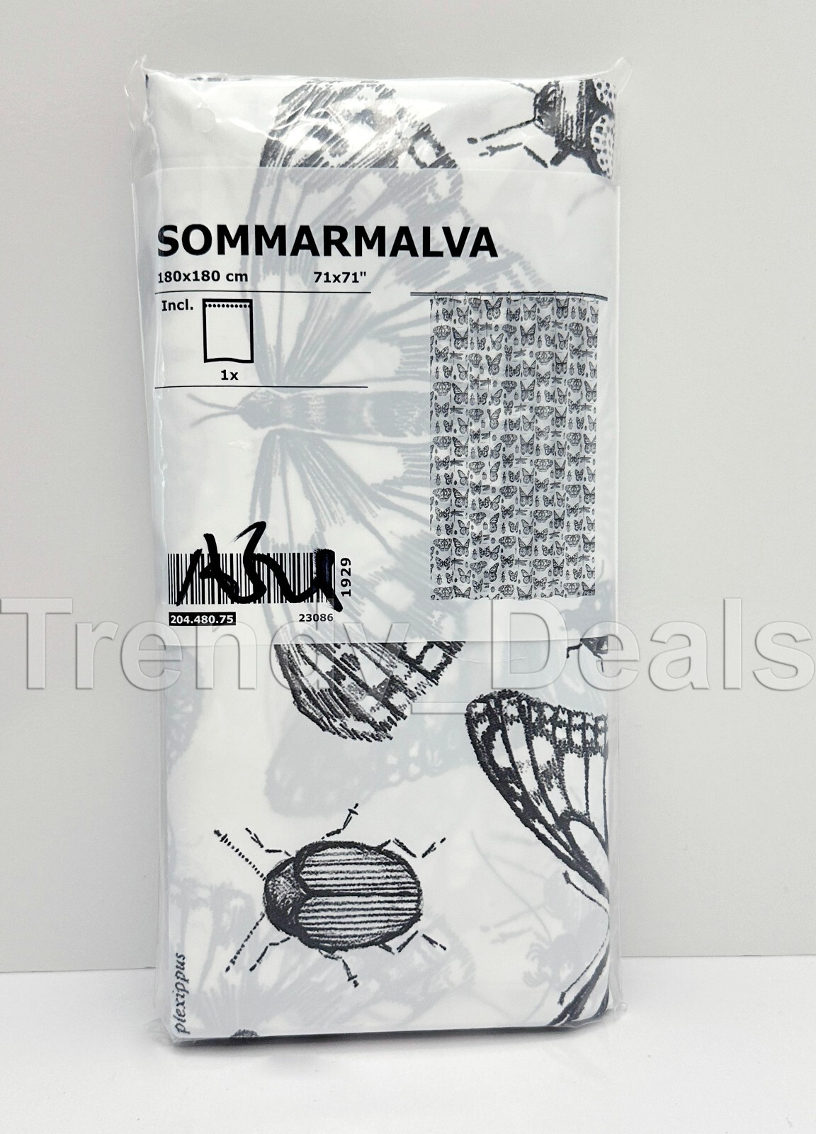 White Gray Butterfly Bug Water-repellent 71x 71