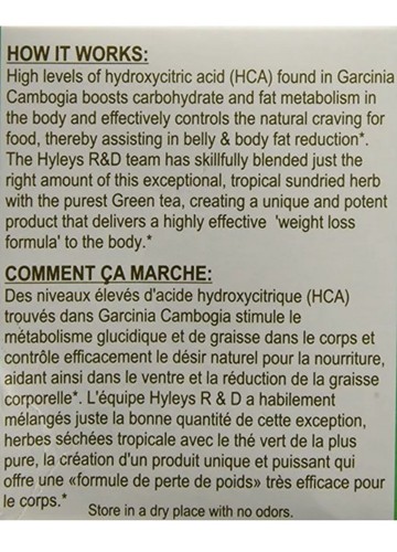 Hyleys 100% Natural Slim Green Tea Garcinia Cambogia and Pomegranate 25 teabags