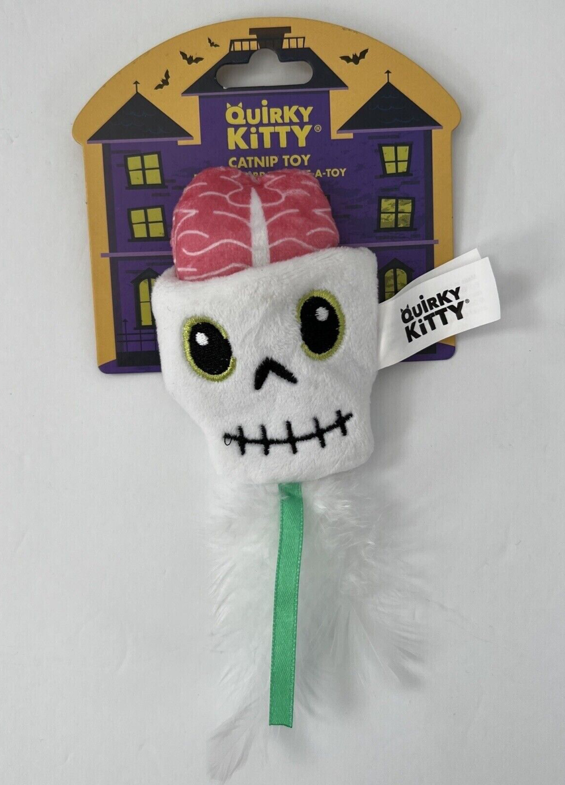 Quirky Kitty  Pick Your Brain Skull Hide-A-Toy Catnip Filled Cat Toy Halloween