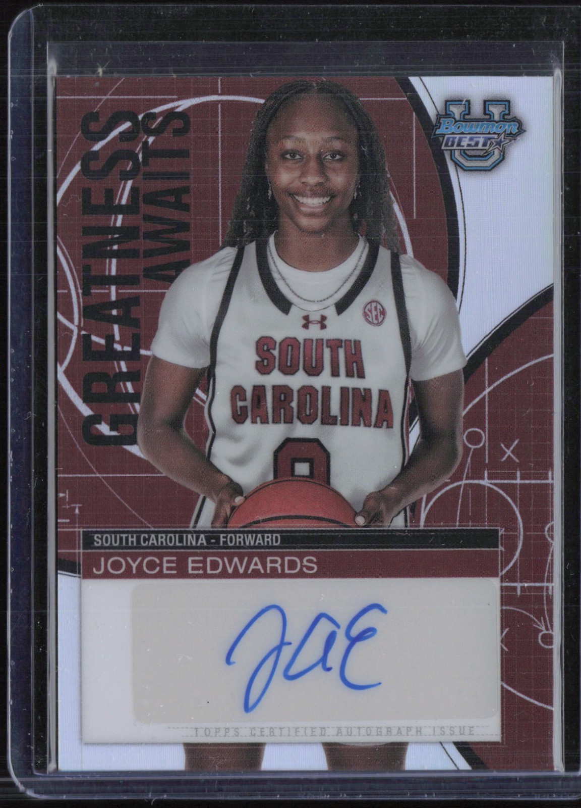 2024 Bowman Chrome U Best Greatness Awaits Refractor Joyce Edwards Auto