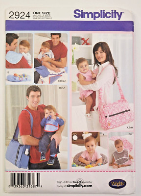 SIMPLICITY SEWING PATTERN 2924 HIS & HERS DIAPER BAGS & ACCESSORIES UNCUT