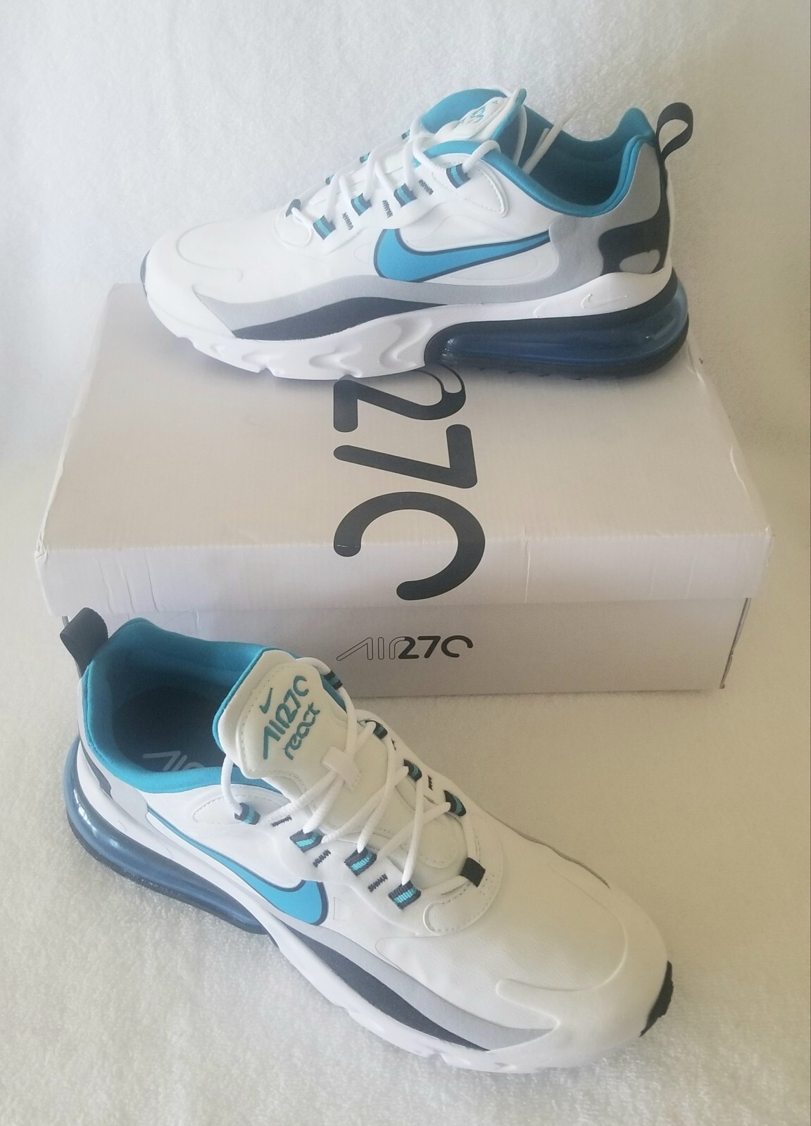 nike air max 270 react white midnight navy