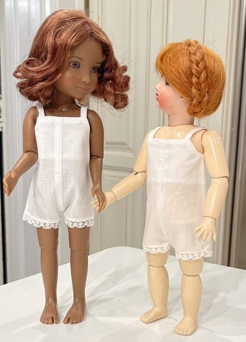 Boneka Cotton Cami-knickers 4 Antique Modern Bleuette & Ruby Red Siblie Doll