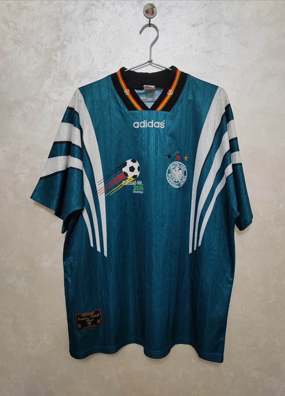 GERMANY NATIONAL TEAM 1996/1998 AWAY FOOTBALL SHIRT ADIDAS JERSEY