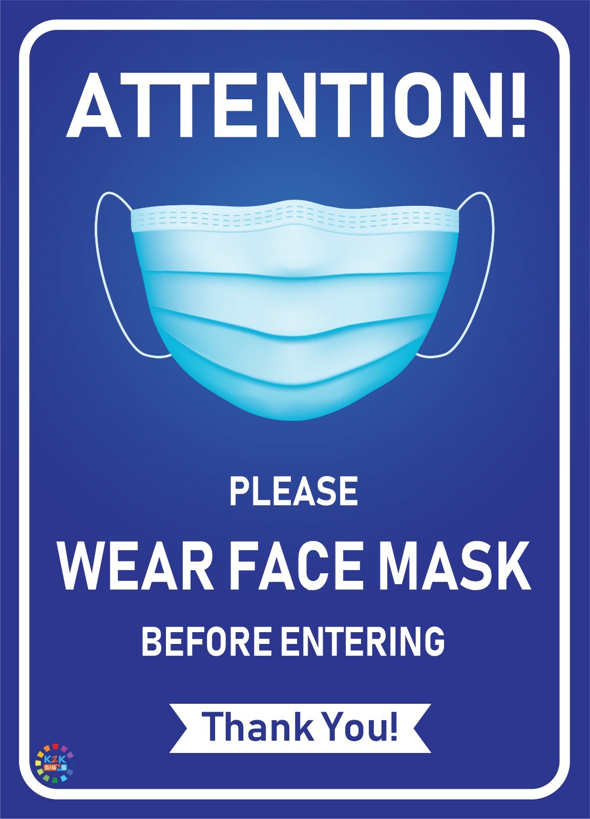 attention please wear face mask before entering various sign