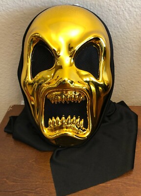 Halloween Hooded Ghost & Monster Mask - Gold - Adult Size - Trick or Treat