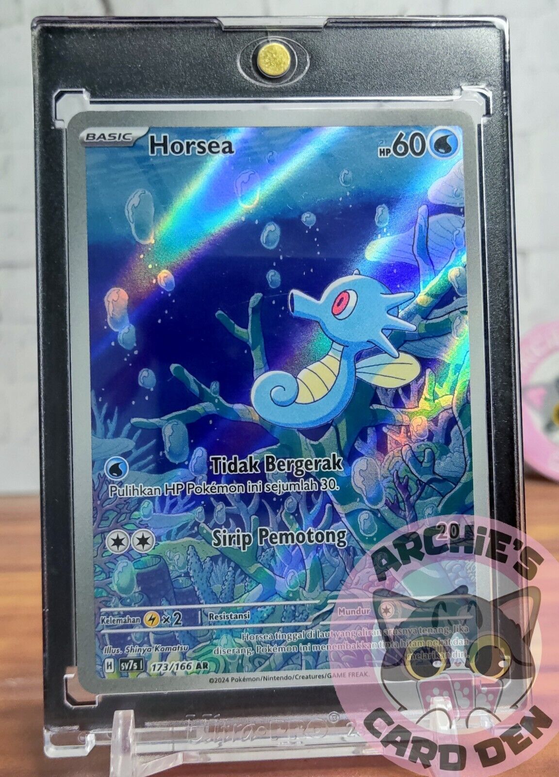 Pokemon Card Indonesia Horsea AR Foil SV7s 173/166 AR NEAR Pokemon Card Indonesia Horsea AR Foil SV7s 173/166 AR NEAR