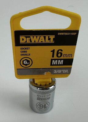 NEW Dewalt DWMT86311OSP 3/8 Drive X 16 MM METRIC  6 PT CHROME Socket 