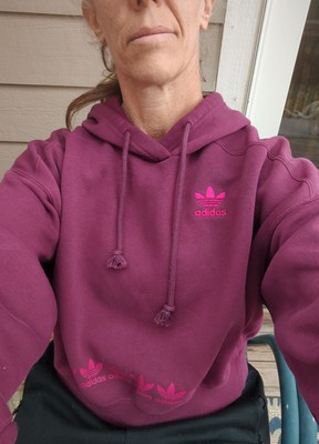 juemi adidas フーディー Adidas H20444 Trefoil Logo Play Cropped Hoody Women's sz S
