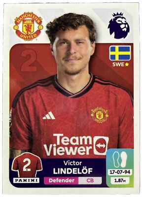 Panini Premier League 2024 - # 437 - VICTOR LINDELOF - Manchester United