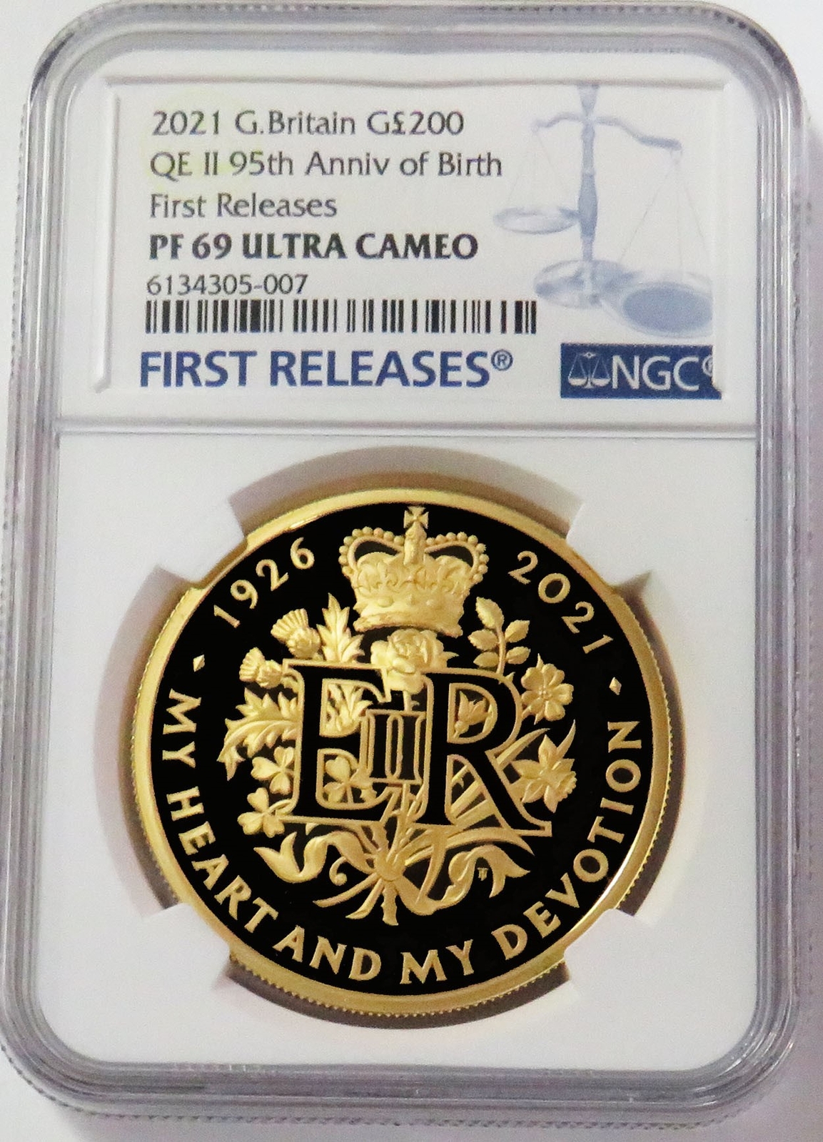 テンペスト (’12 日、香港、英) 2021 GOLD GREAT BRITAIN 2oz QE II 95TH BIRTHDAY 200 POUNDS