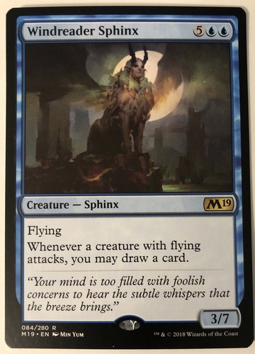 Windreader Sphinx 2x FOIL M19 MTG Core Set 2019 Rare MINT blue Windreader Sphinx 2x FOIL M19 MTG Core Set 2019 Rare MINT blue