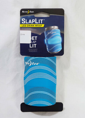NEW Nite Ize SlapLit Insulated LED Blue Drink Wrap Glow / Flash Modes SLDW-03-R3