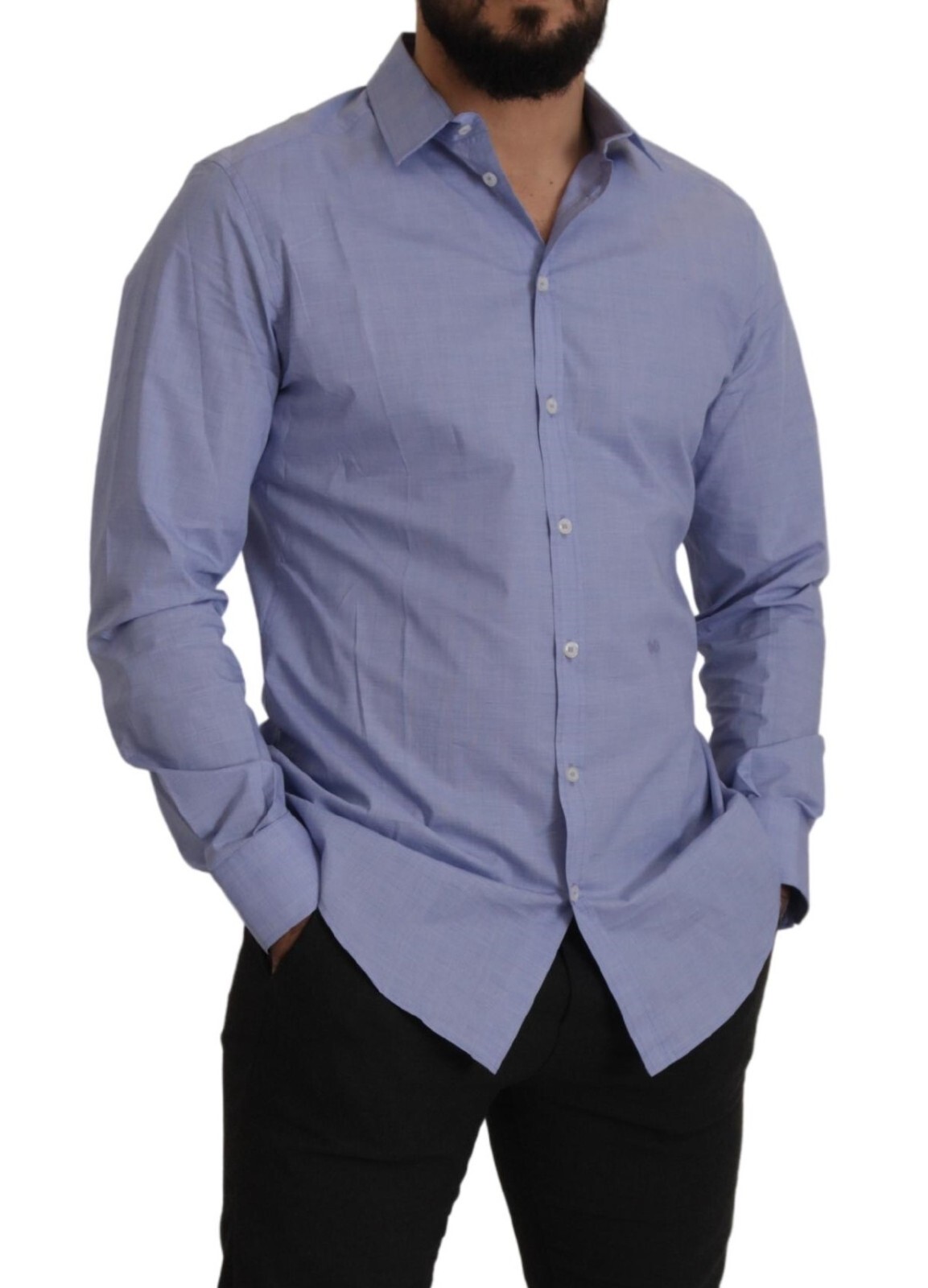 Pre-owned Dolce & Gabbana Shirt Light Blue Cotton Slim Fit Dress Men 42/us16.5/xl $600