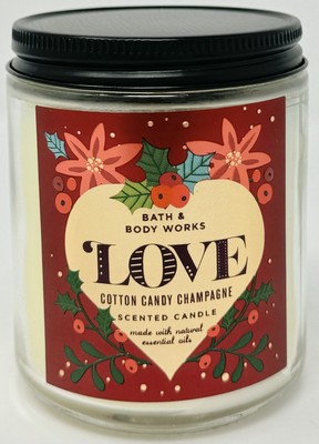Bath & Body Works LOVE Cotton Candy Champagne Scented Mason Candle, 7 oz