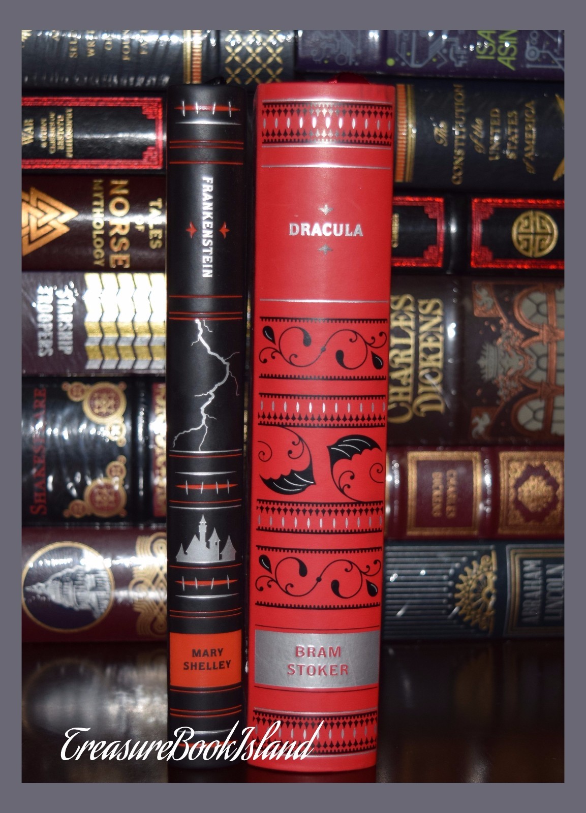 New Dracula Frankenstein by Stoker & Shelley Soft Leather Collectible Set 