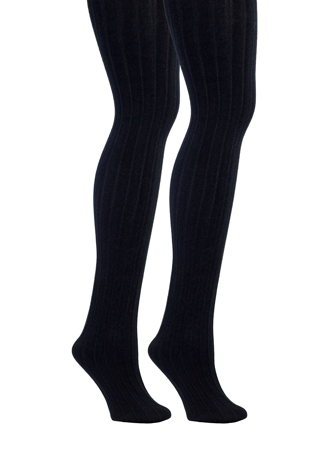 Women's Fleece Lined Ribbed Tights (2 Pack Black) eBay