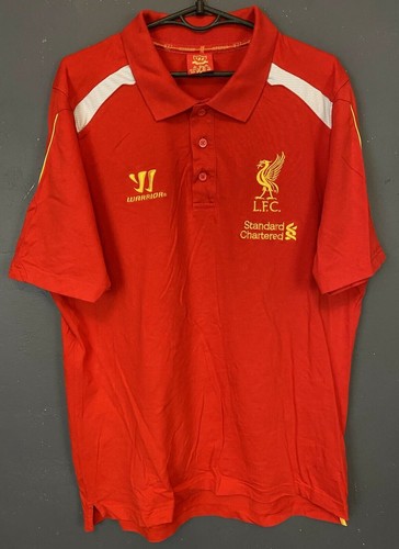 MENS WARRIOR FC LIVERPOOL 2013/2014 SOCCER FOOTBALL SHIRT JERSEY POLO RED SIZE L