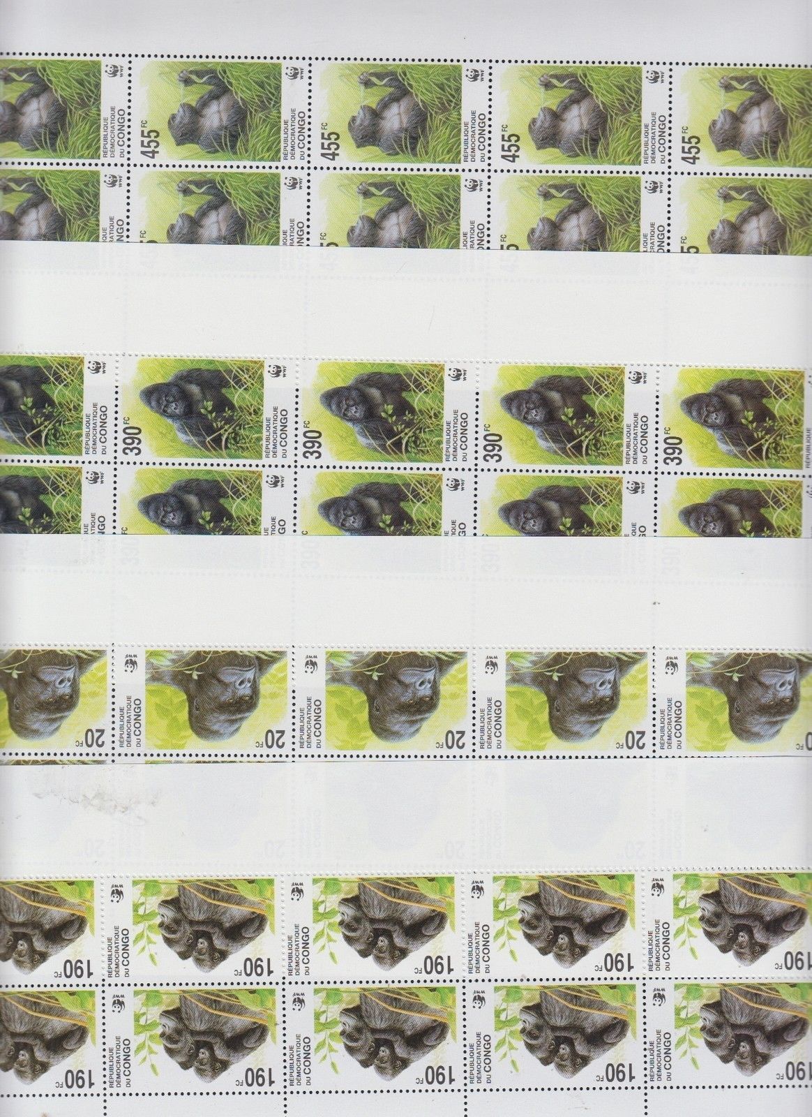 Congo Full Sheet Postal Stamps