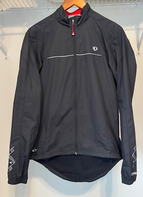 Womens PEARL IZUMI Elite Series Barrier Black Windbreaker Full Zip Large Run Bik