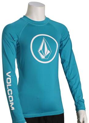 

Рашгард Volcom Boys Lido Solid LS — Барьерный риф — Новый, Синий