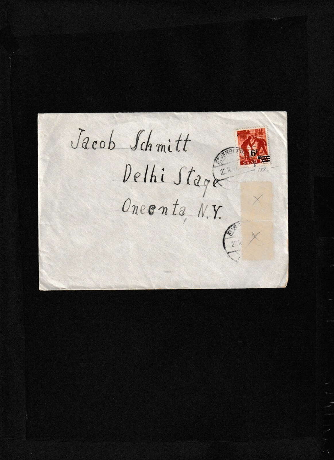 Saar 1947 cover to New York