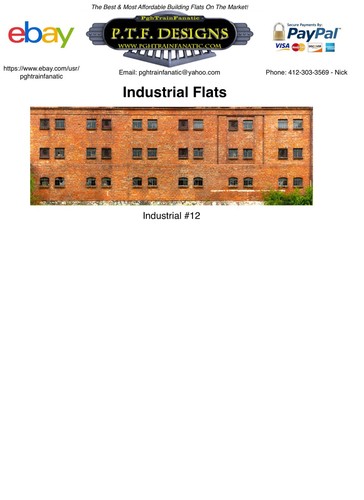 O Scale Scratch Built Industrial #12 Building Flat/Front Factory LEDs MTH Lionel