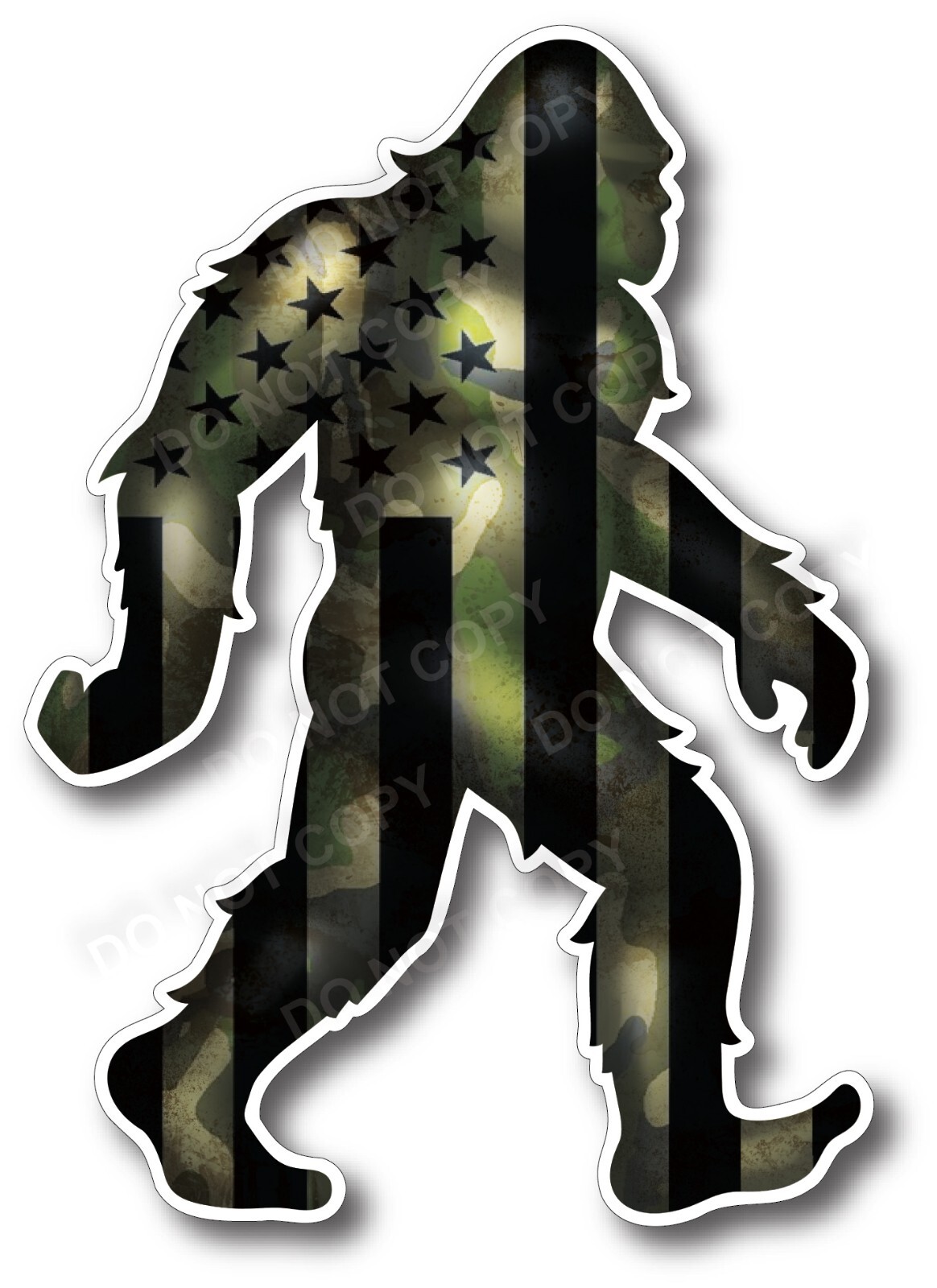 American Flag Sasquatch Yeti Bigfoot Decal Sticker Camo Car Truck Camouflage Cup
