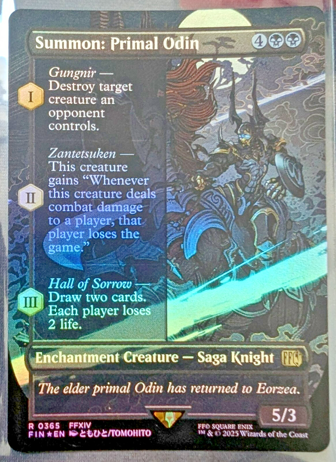 Summon: Primal Odin Borderless FINAL FANTASY MTG Rare FOIL