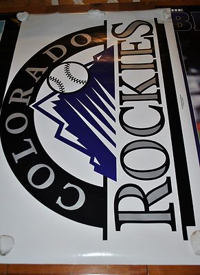 VINTAGE COLORADO ROCKIES POSTERS 1993/94 BIG CAT ANDRES GALARRAGA 4243 LOGO 4019