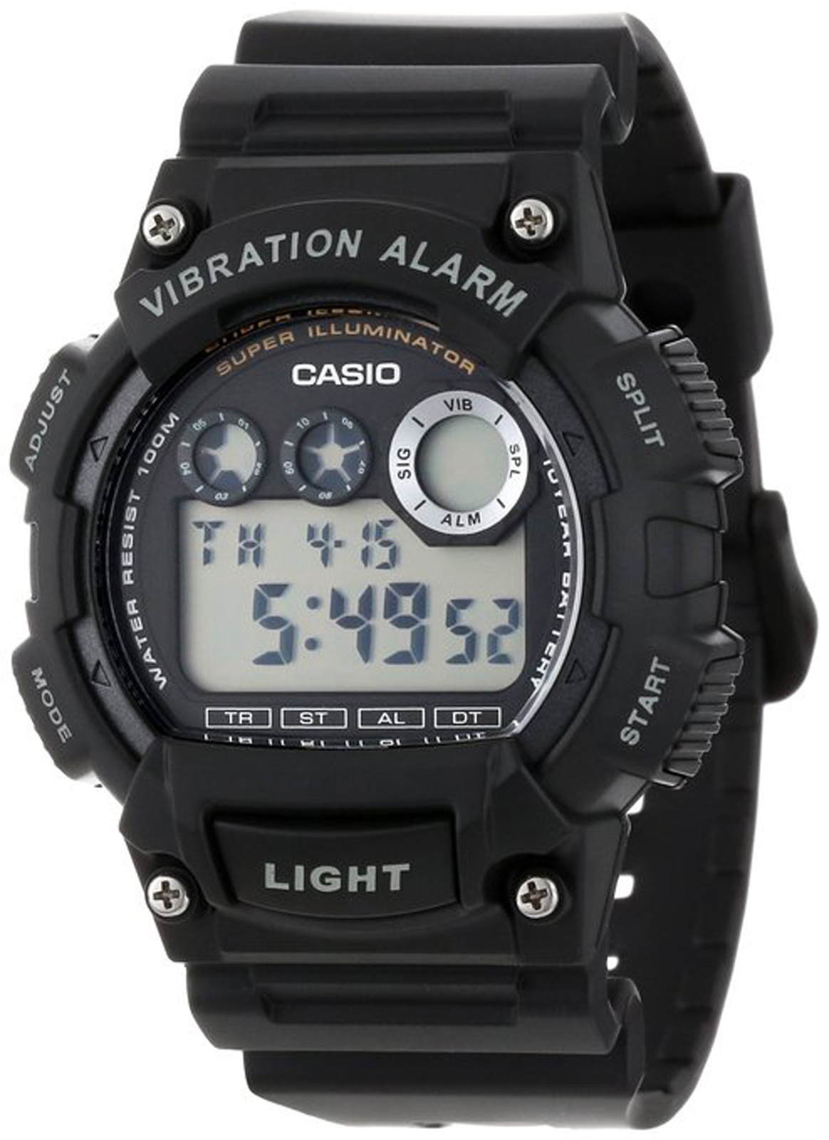 Casio Men's Quartz Super Illuminator Black Resin 47mm Watch W735H-1AV 79767906559 | eBay