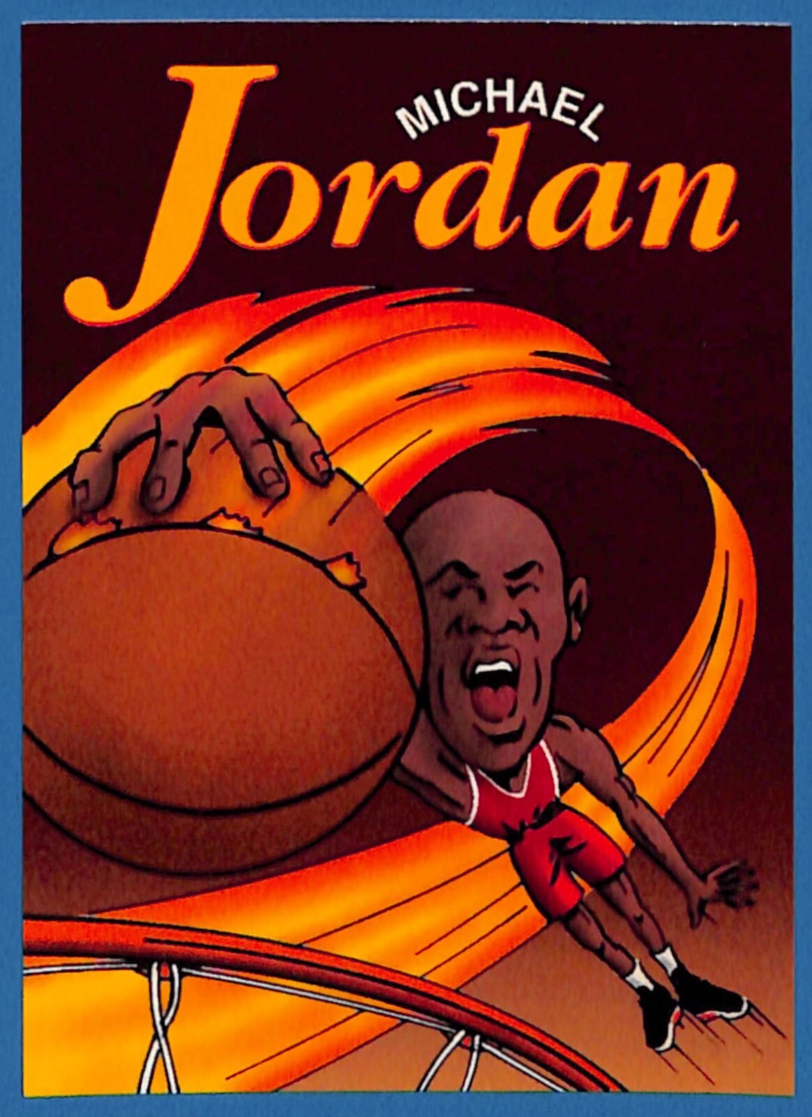 1989-90 Michael Jordan Basketball Promo Card - Dunk Cartoon